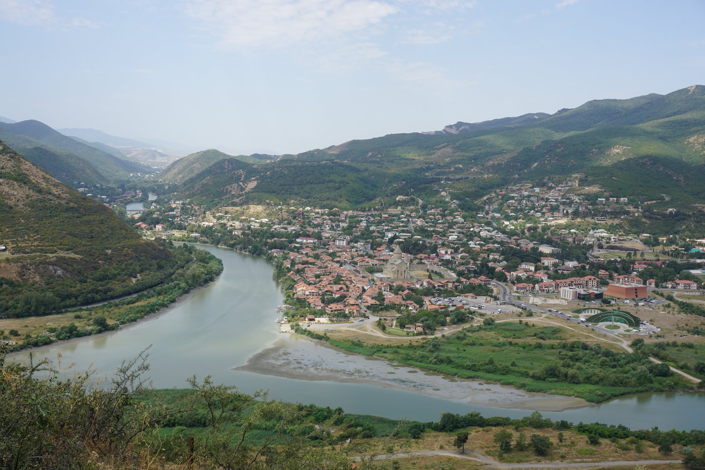 View over Mtskheta and the surrounding Georgian landscape