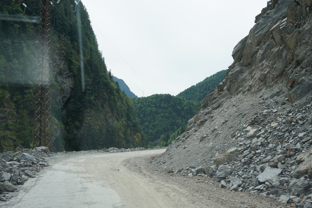 A rough mountain road in Svaneti, Georgia